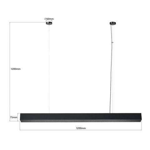 Light Prestige Lampa wisząca Mira L czarna Tuya LED CCT