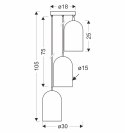 Oss lampa wisząca talerz 3x40W E27 różowy