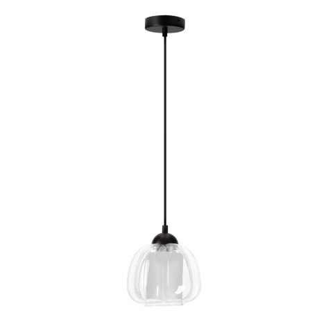 VALERIA lampa wisząca czarny 1x40W E27 klosz bezbarwny