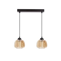 VALERIA lampa wisząca czarny 2x40W E27 klosz bursztynowy