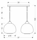 VALERIA lampa wisząca czarny 2x40W E27 klosz bursztynowy