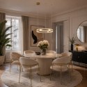 Lampa wisząca ARKADIA LED 60 cm - złoty połysk z kryształowym pierścieniem