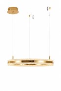 Lampa wisząca ARKADIA LED 60 cm - złoty połysk z kryształowym pierścieniem