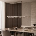 Lampa wisząca NAMI LINE 143 cm - LED, szary szczotkowany, falista forma