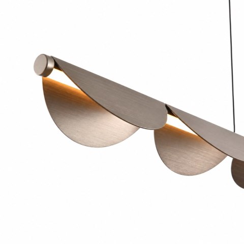 Lampa wisząca NAMI LINE 143 cm - LED, szary szczotkowany, falista forma