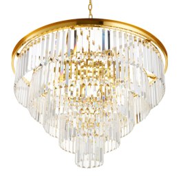 Lampa wisząca SPLENDORE 80 cm - żyrandol złoto-kryształowy