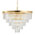 Lampa wisząca SPLENDORE 80 cm - żyrandol złoto-kryształowy