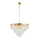 Lampa wisząca SPLENDORE 80 cm - żyrandol złoto-kryształowy