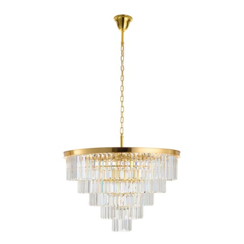 Lampa wisząca SPLENDORE 80 cm - żyrandol złoto-kryształowy