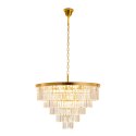 Lampa wisząca SPLENDORE 80 cm - żyrandol złoto-kryształowy