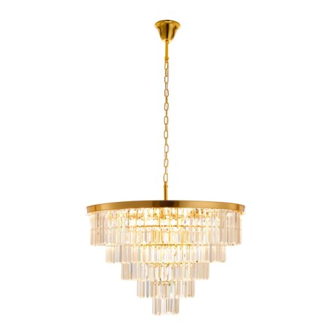 Lampa wisząca SPLENDORE 80 cm - żyrandol złoto-kryształowy
