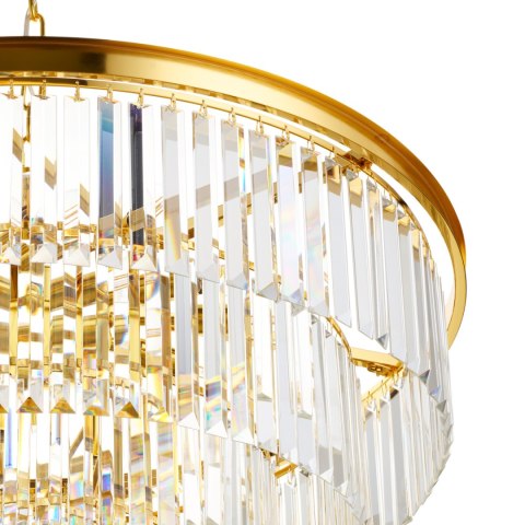 Lampa wisząca SPLENDORE 80 cm - żyrandol złoto-kryształowy