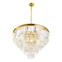 Lampa wisząca SPLENDORE 80 cm - żyrandol złoto-kryształowy