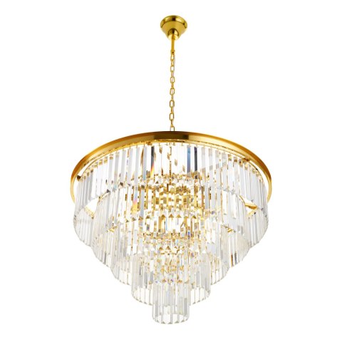 Lampa wisząca SPLENDORE 80 cm - żyrandol złoto-kryształowy