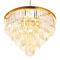 Lampa wisząca SPLENDORE 80 cm - żyrandol złoto-kryształowy