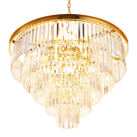 Lampa wisząca SPLENDORE 80 cm - żyrandol złoto-kryształowy