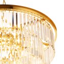 Lampa wisząca SPLENDORE 80 cm - żyrandol złoto-kryształowy