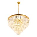 Lampa wisząca SPLENDORE 80 cm - żyrandol złoto-kryształowy