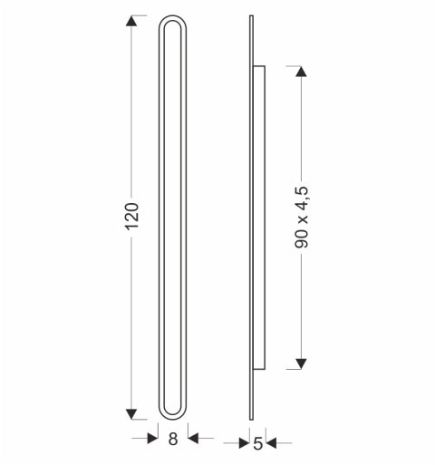 STICK lampa ścienna zewnetrzna L-120 czarny 36W klosz opal IP65