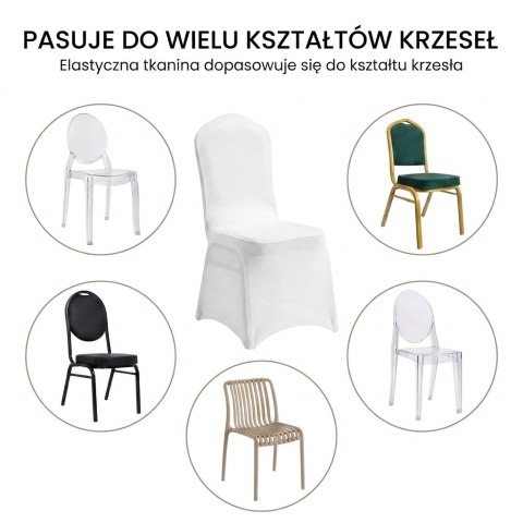 Zestaw 4 krzeseł bankietowych HERA + 4 pokrowce WEDING
