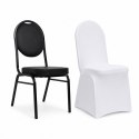 Zestaw krzesło bankietowe HEBE czarne + pokrowiec WEDING biały