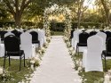 Zestaw krzesło bankietowe HERON czarne + pokrowiec WEDING biały