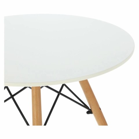 Stolik DTW średnica blatu 60 cm biały, drewniane nogi
