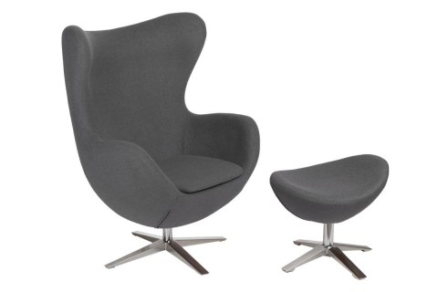 Fotel Jajo Soft z podnóżkiem wełna JA-2702 szary