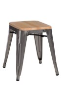 Stołek Paris Wood metal sosna naturalna