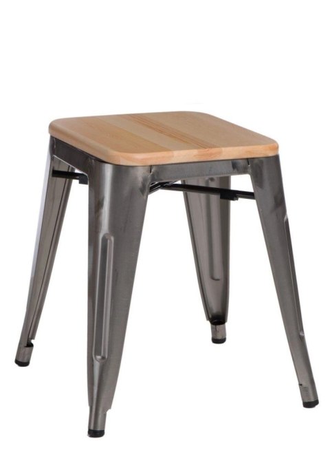 Stołek Paris Wood metal sosna naturalna