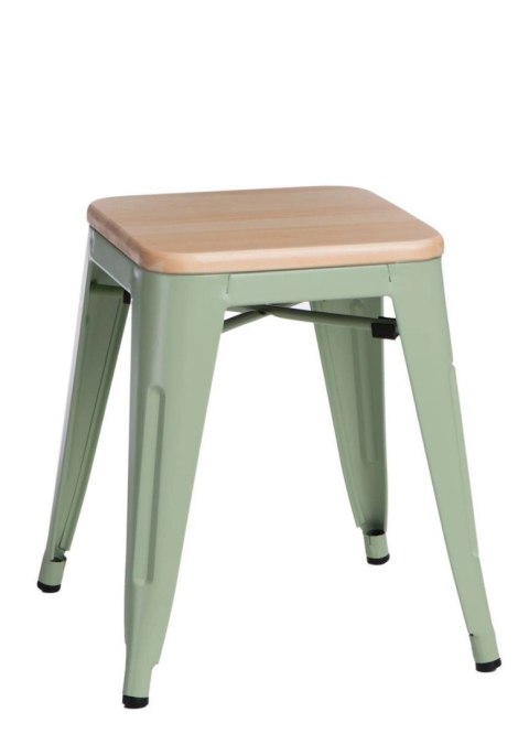 Stołek Paris Wood zielony sosna naturaln