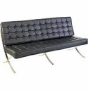 Sofa BA3 3 osobowa, czarna ekoskóra PU