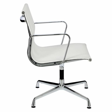 Fotel konf. CH1081T,biała siateczka,chro m