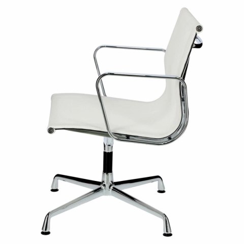 Fotel konf. CH1081T,biała siateczka,chro m