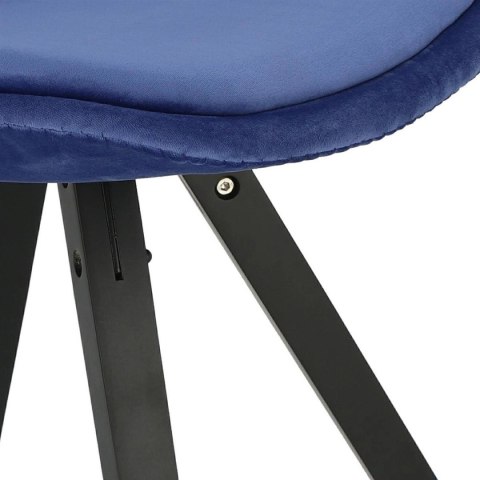 Krzesło Norden Star Square black Velvet niebieskie