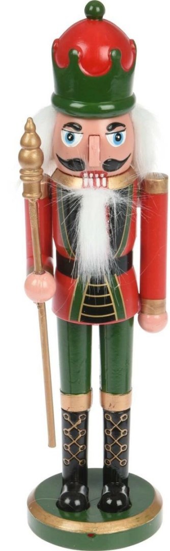 Dziadek do orzechów w zielonej koronie 28 cm