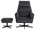 Fotel z podnóżkiem Amsterdam szary