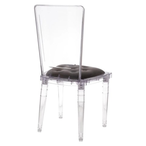 Krzesło transparentne Prince grey velvet