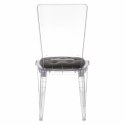 Krzesło transparentne Prince grey velvet