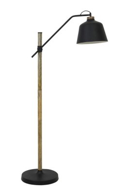 Lampa podłogowa Banu czarna drewno