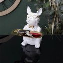 Organizer Buldog biały ze złotą tacą
