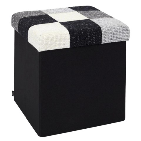 Pufa Intesi Vels Patchwork czarna/ szara