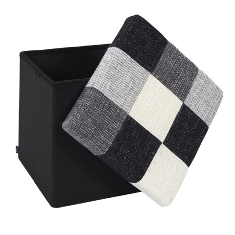 Pufa Intesi Vels Patchwork czarna/ szara