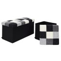 Pufa Intesi Vels Patchwork czarna/ szara