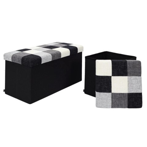 Pufa Intesi Vels Patchwork czarna/ szara