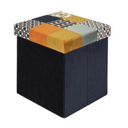 Pufa Intesi Vels Patchwork czarna/kolory