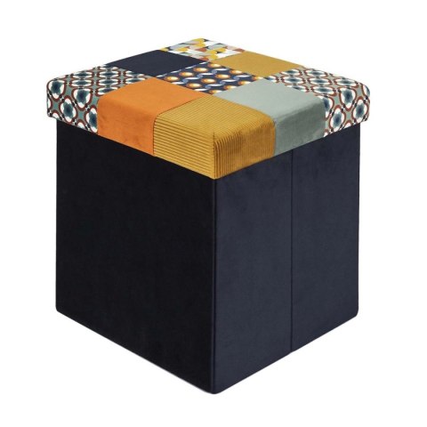 Pufa Intesi Vels Patchwork czarna/kolory