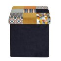 Pufa Intesi Vels Patchwork czarna/kolory