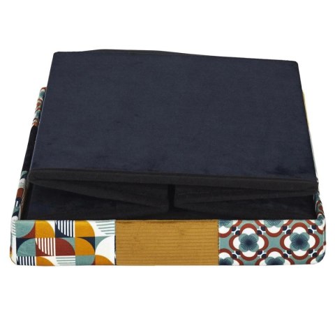 Pufa Intesi Vels Patchwork czarna/kolory