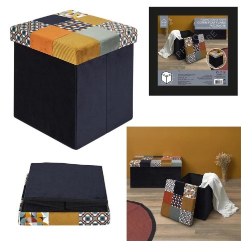 Pufa Intesi Vels Patchwork czarna/kolory